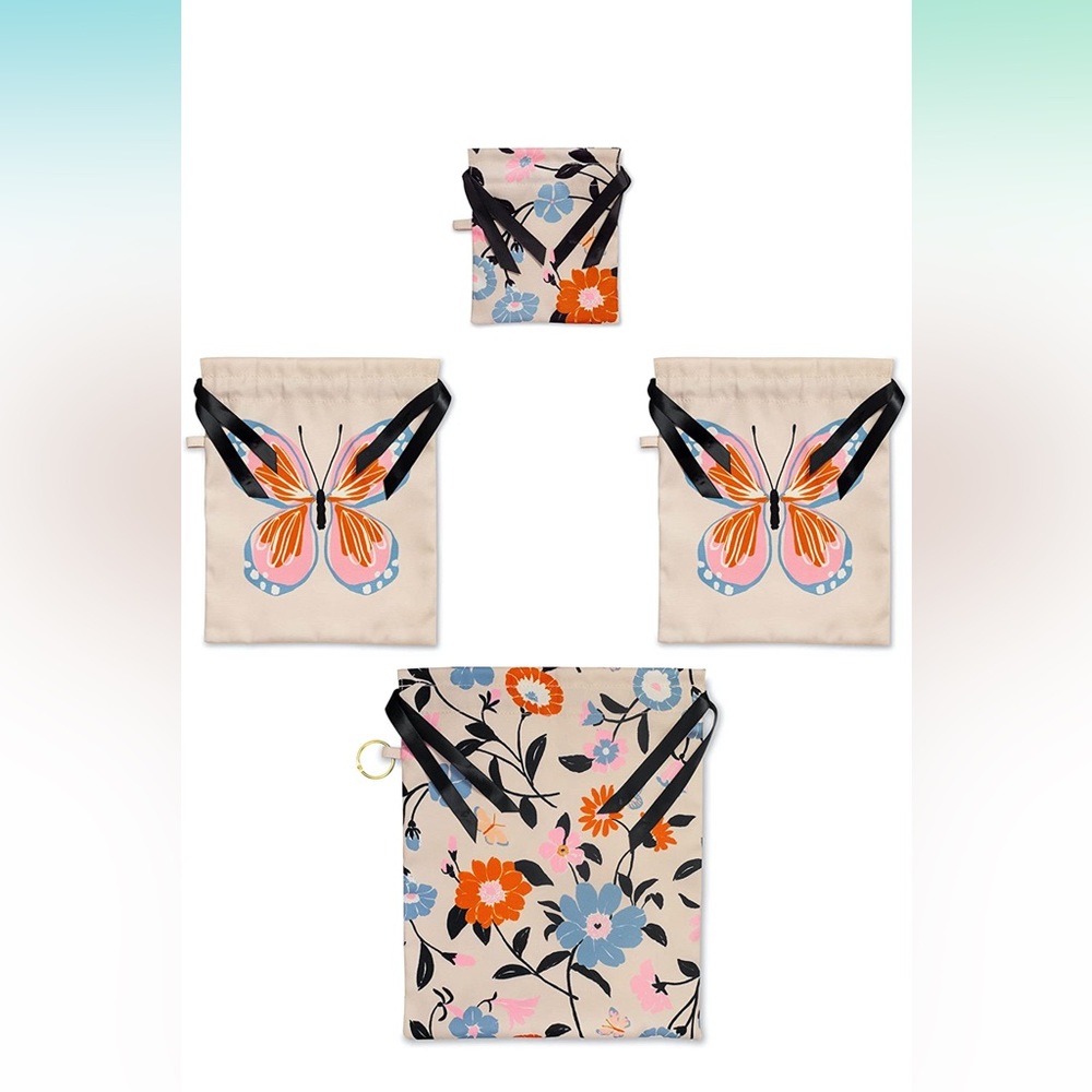 Kate Spade New York Travel Organizer Bag Set of 4, Cotton Packing Bags